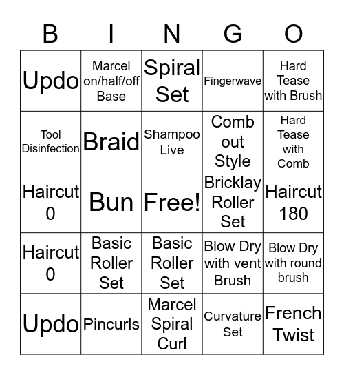 COW Beginners Bingo Card