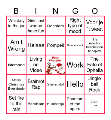 KERST MET DE FAM 2025 Bingo Card