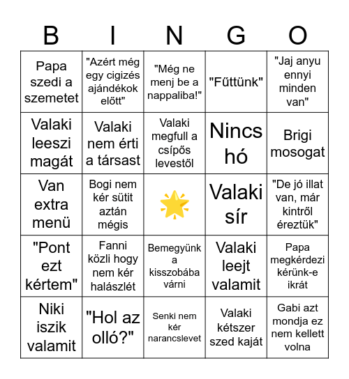 2025 Karácsonyi Bingo Card