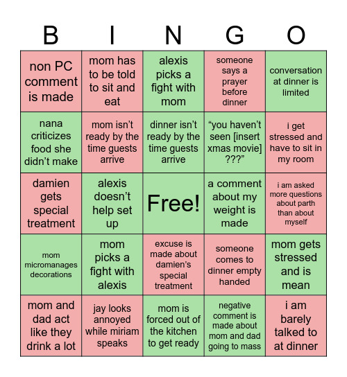 Christmas Bingo Card