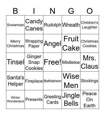 CHRISTMAS BINGO Card