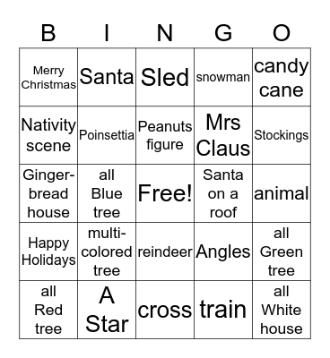 Christmas 2016 Bingo Card