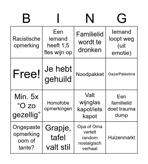 Kerstbingo 2025 Bingo Card