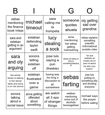 casa jax christmas Bingo Card