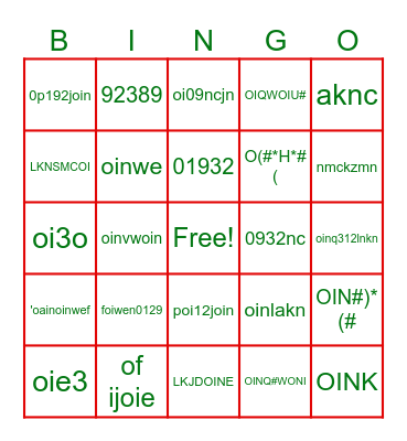Christmas Music Bingo Card