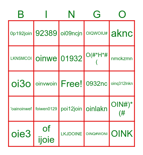 Christmas Music Bingo Card