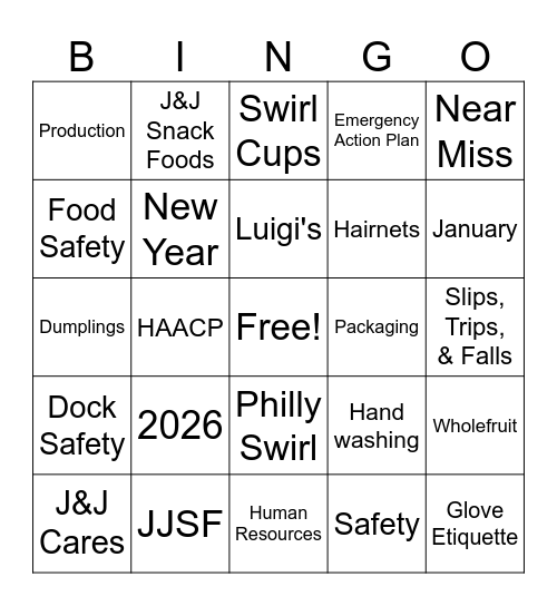 A New Year at Philly Swirl Bingo Card