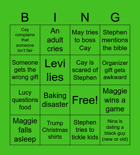 Born Christmas Bingo Card