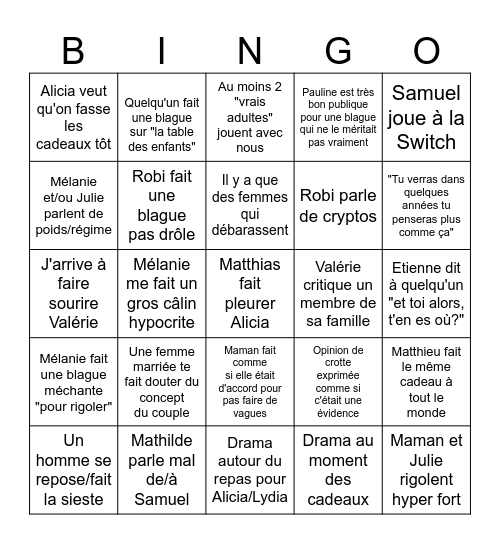 Christmas Bingo Card