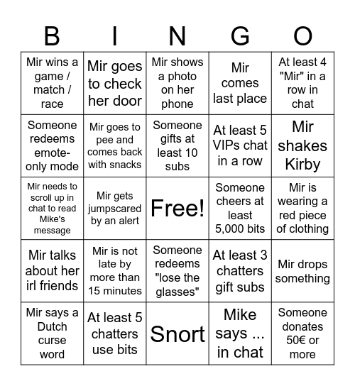 Mir's Christmas Bingo (Alias93) Bingo Card