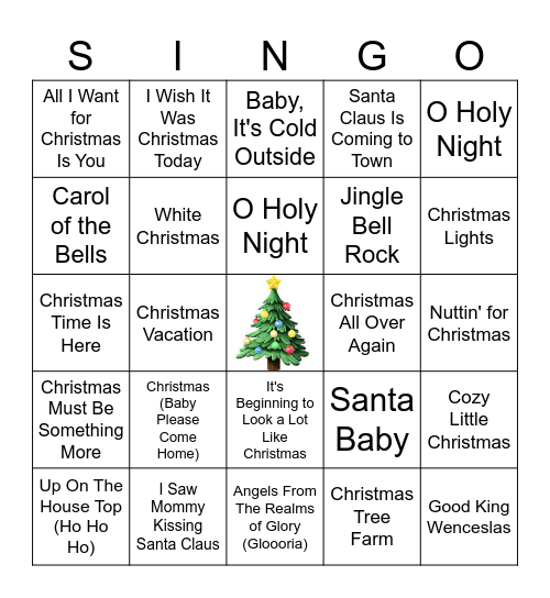 Christmas Singo! Bingo Card