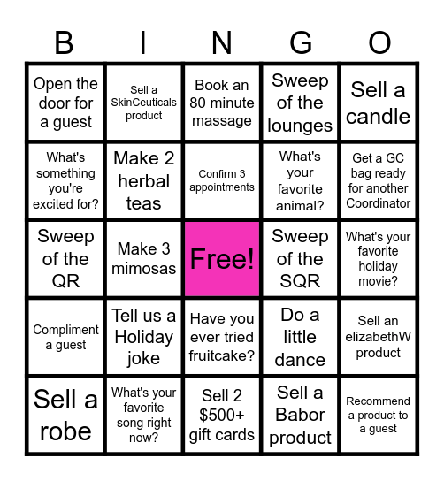 HAPPY HOLIDAYS! Bingo Card