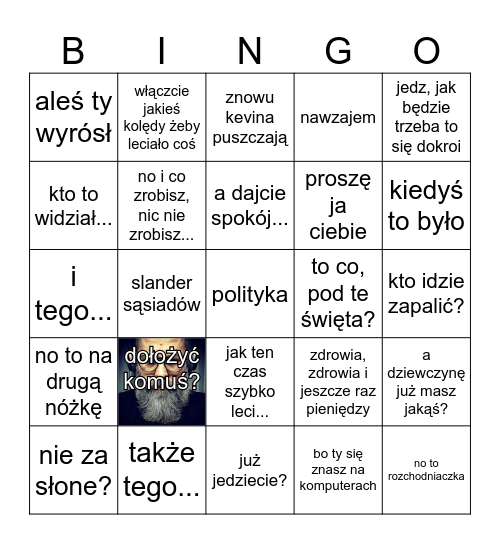 Wigilia 2025 Bingo Card