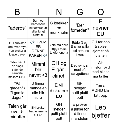 JULEBINGO 2025 Bingo Card