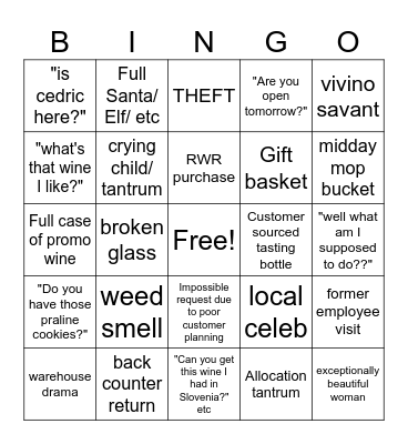 XMAS Bingo!!! Bingo Card