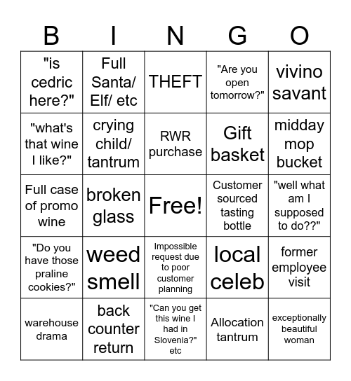 XMAS Bingo!!! Bingo Card