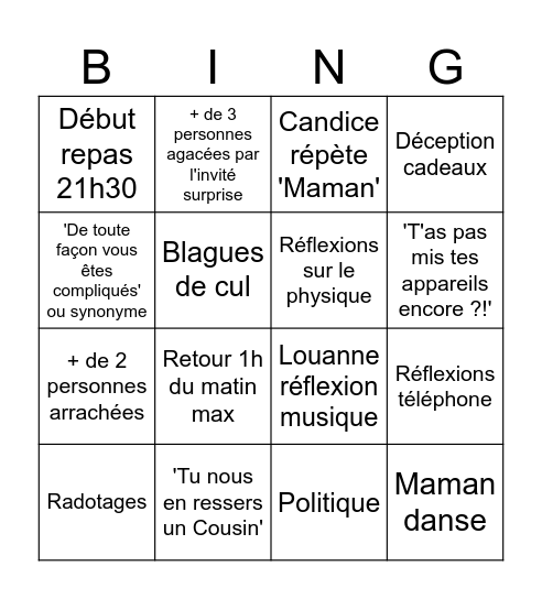 Christmas Bingo Card