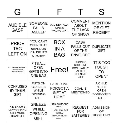 HOLIDAY BINGO Card