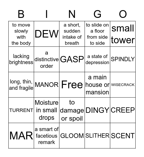 Word Master #2 Bingo Card