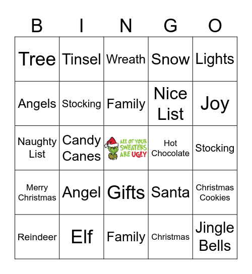 Ugly Sweater Party 2025 Bingo Card