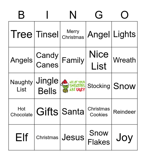 Ugly Sweater Party 2025 Bingo Card