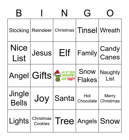 Ugly Sweater Party 2025 Bingo Card