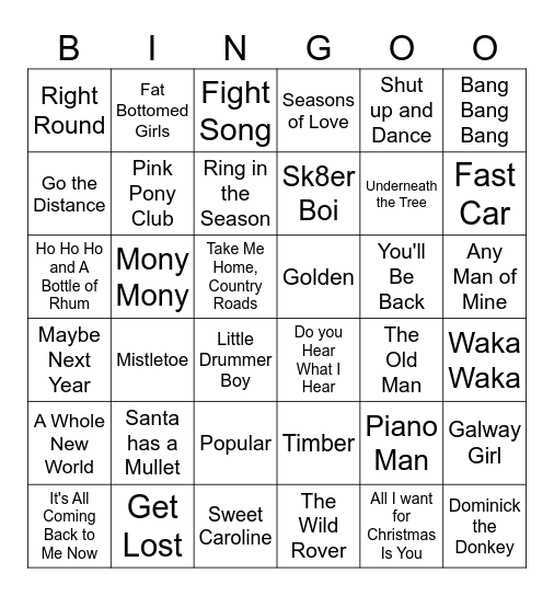 Christmas Bingo Card