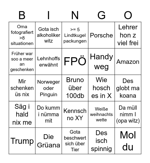Weihnachten25 Bingo Card