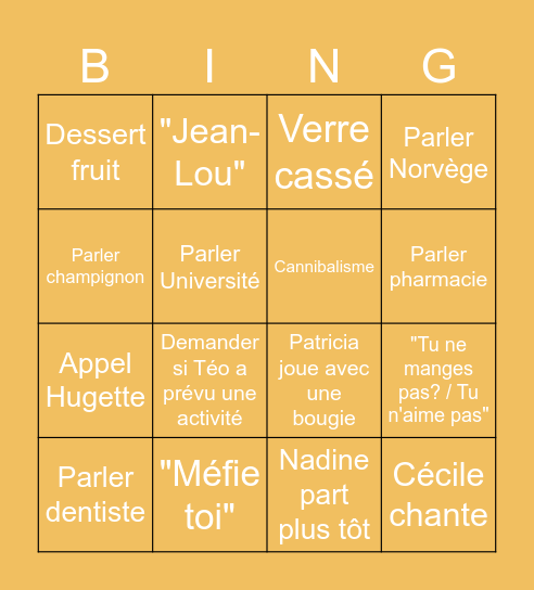 Noël 2025 Bingo Card