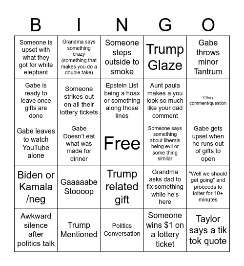 Christmas Bingo Card