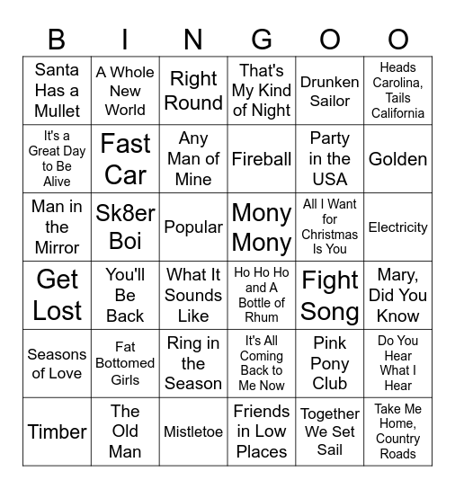 Christmas Bingo Card