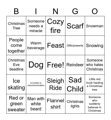 Christmas Movie Bingo Card