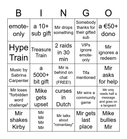 Christmas Bingo Card