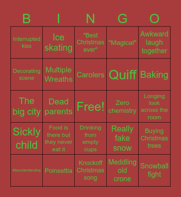 Bad Christmas Movie Bingo Card