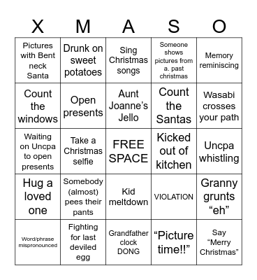 Struck Bingo Card