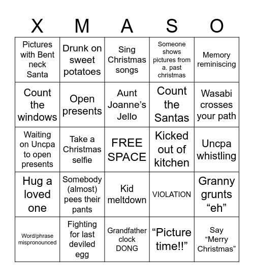 Struck Bingo Card