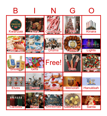 Winter Holidays Bingo Card