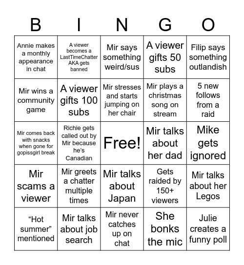 Bingo Card