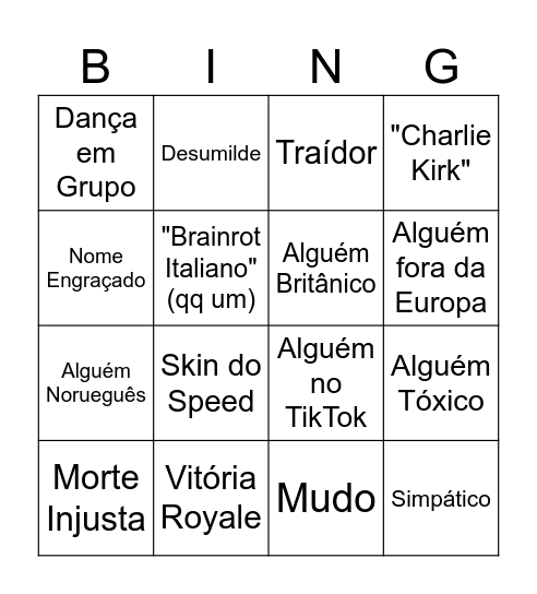 Delulu Bingo Card