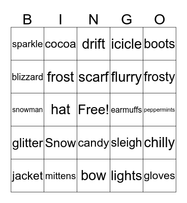 Holiday Bingo Card
