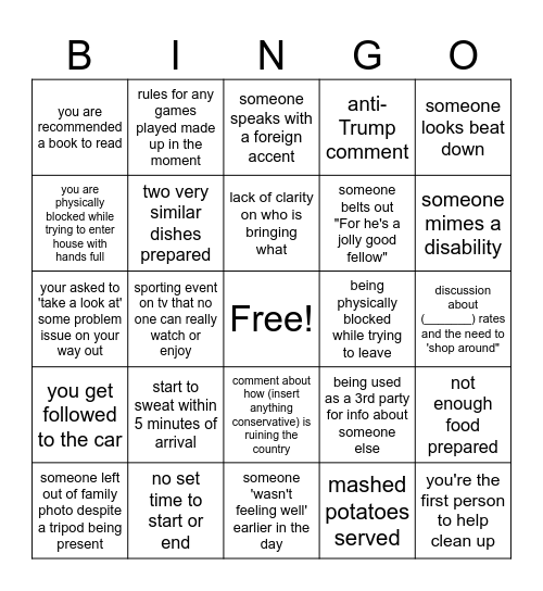 Healey Holiday Bingo Card
