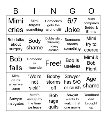 Grand Christmas Bingo Card