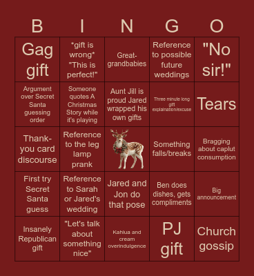 🎄 Walter Family Christmas 🎄 Bingo Card