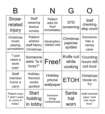 Christmas Bingo Card