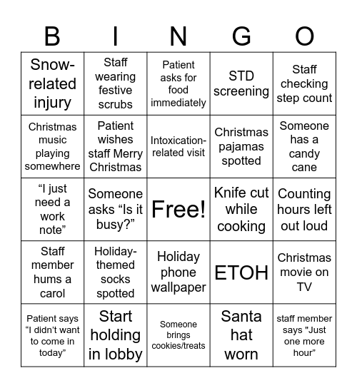 Christmas Bingo Card