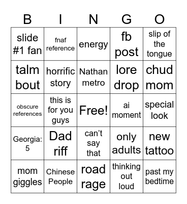 Christmas Bingo Card