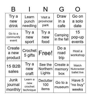 2026 Bingo Card Bingo Card