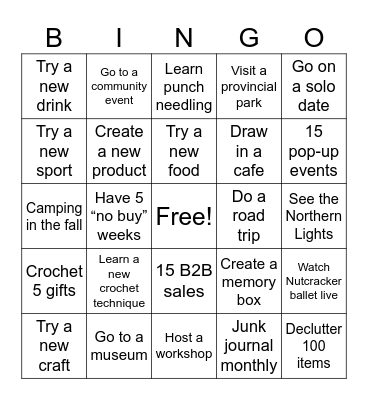 2026 Bingo Card Bingo Card