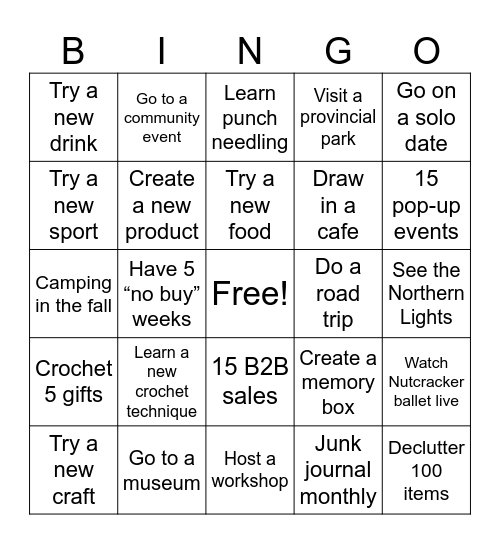 2026 Bingo Card Bingo Card