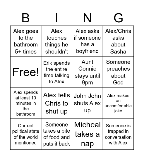 Christmas Eve Bingo 2025 Bingo Card